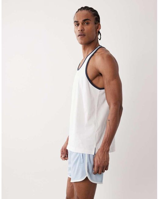 4505 White Retro Mesh 3" Quick Dry Gym Short for men