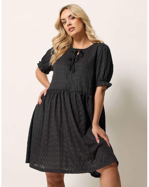 Yours Clothing Black Bow Front Mini Dress