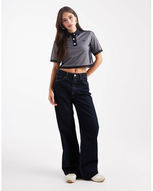 Fred Perry Gray Mesh Polo Shirt