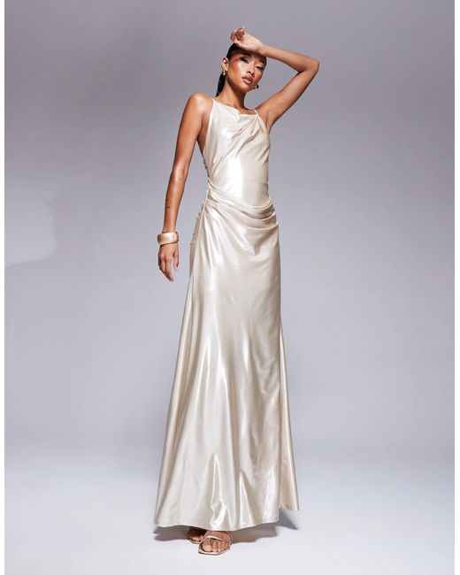 ASOS Metallic – hochgeschlossenes maxikleid