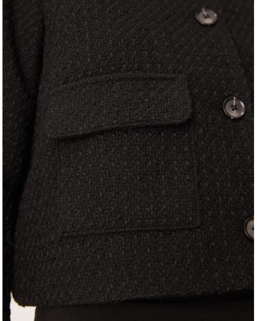 Aware Black Boucle Button Front Trophy Jacket