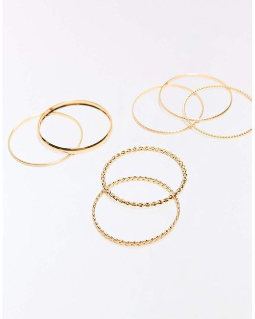 Bershka Set Van 7 Metallic Armbanden in het White