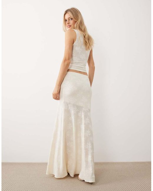 Gina Tricot Natural Co-ord Sheer Lace Maxi Skirt