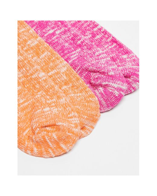 ASOS Pink 2 Pack Neon Twist Sock for men