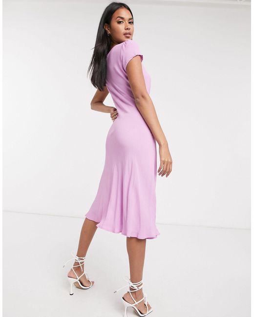 Ghost Leona Button Dress in Pink - Lyst