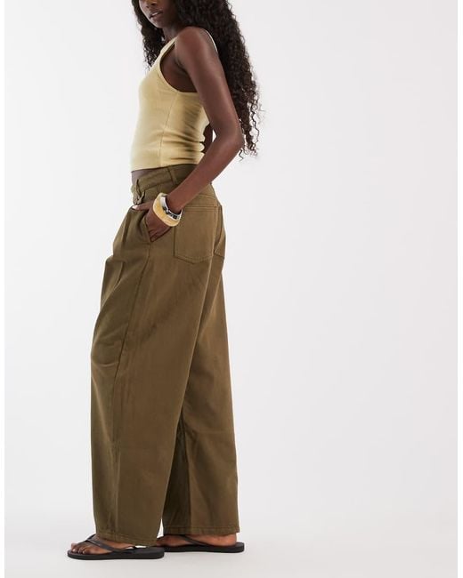 ASOS Natural Pleat Front Horseshoe Jean