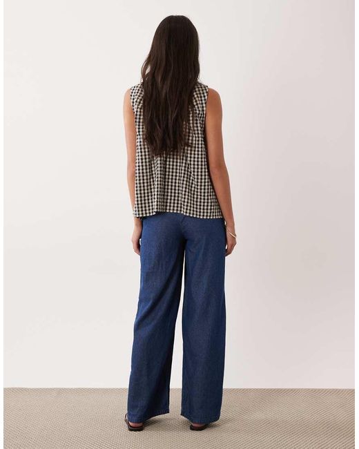 Mama.licious Blue Mamalicious Maternity Under-the-bump Drawstring Chambray Jeans