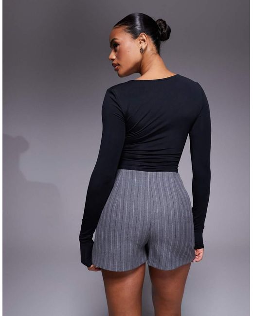River Island Blue Clean Belted Skort With Split