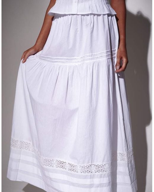 South Beach Purple Pleat Detail Tiered Maxi Skirt