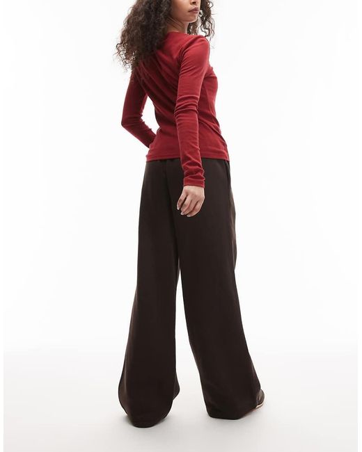 Adidas Originals Red Essential Wide Leg Joggers