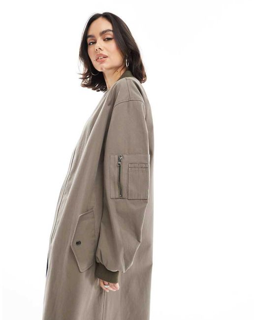ASOS White Longline Bomber Jacket