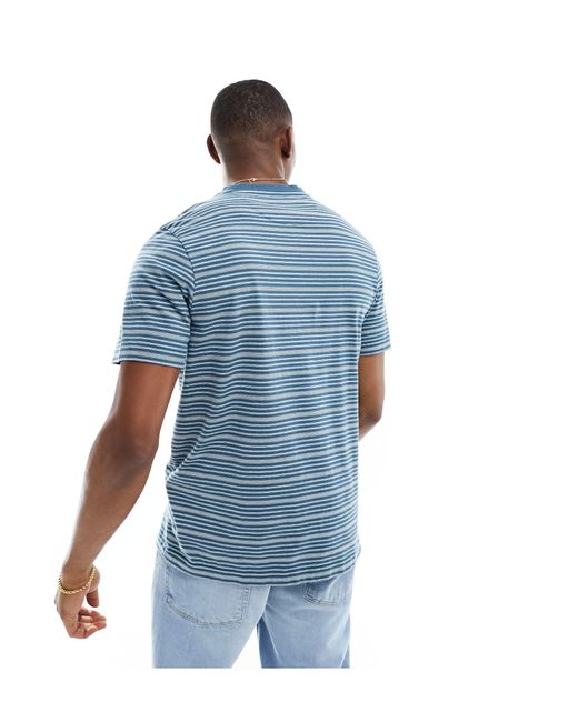 Farah Blue Davis Stripe T-shirt for men