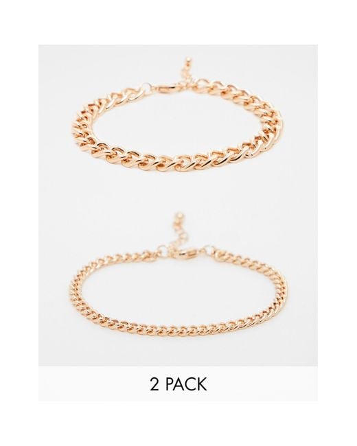 ASOS White 2 Pack Bracelet Set for men