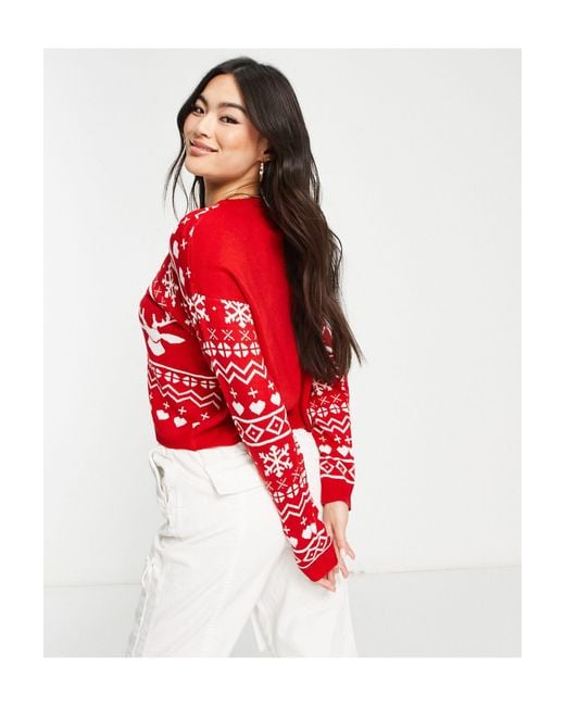 Red cropped clearance jumper