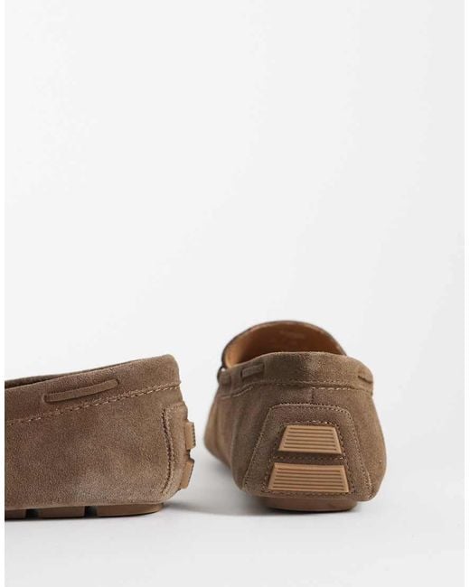 Mango Brown Real Suede Driver Shoes for men