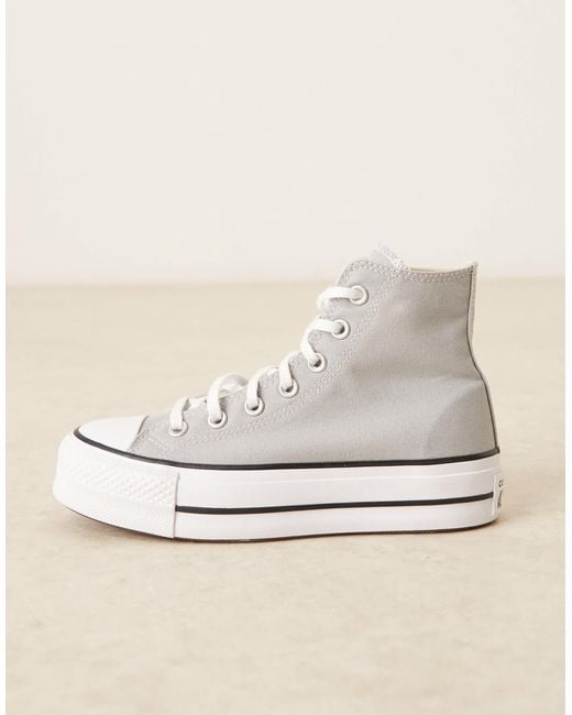 Converse Natural Chuck Taylor All Star Lift Hi Platform Trainers