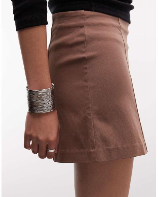 Monki Black Bengaline Mini Skirt