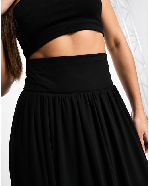 TFNC London Black Pleated Maxi Skirt