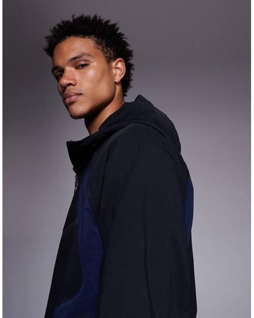 Nike Blue Tech Woven Oversized Full Zip Hoodie for men