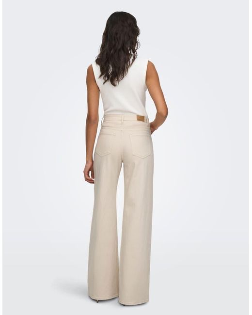 Jdy Natural Carina High Waist Wide Leg Jeans