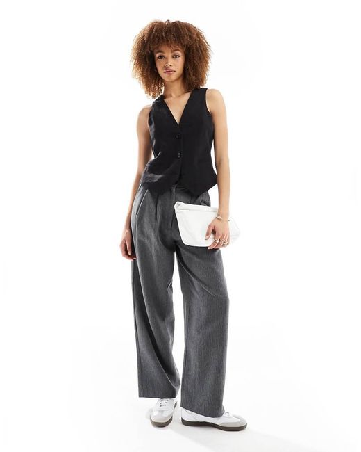 ASOS Black Waistcoat With Linen