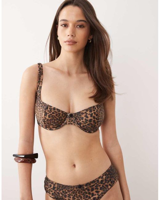 ASOS Natural Fuller Bust Kitty Underwired Bikini Top