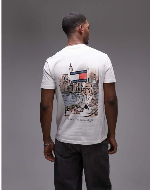 Tommy Hilfiger Gray Breakfast Back Print T-shirt for men