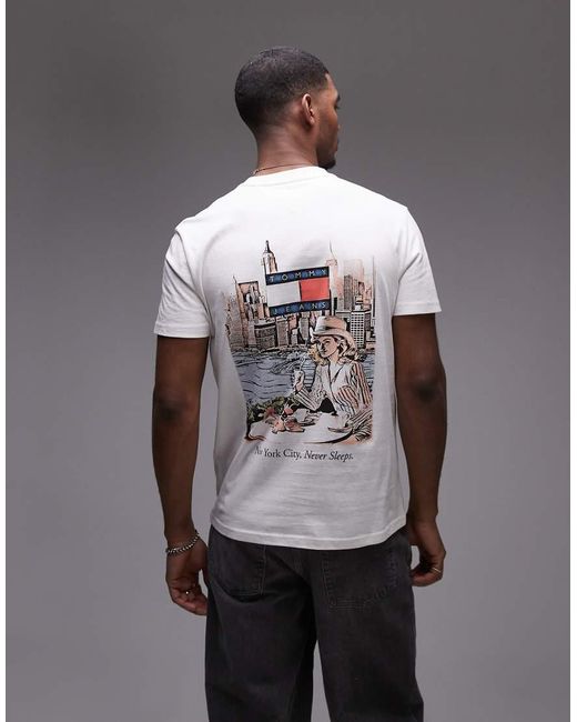 Tommy Hilfiger T-Shirt Met Print Op De Rug in het Gray voor heren