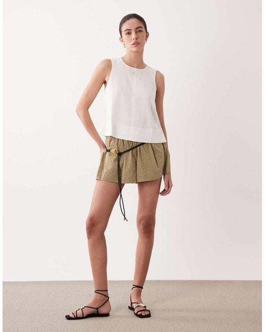 New Look White Linen Blend Shell Top