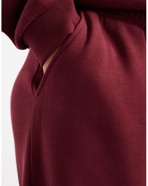 ASOS Red Asos Design Curve Wide Leg Brushback Jogger