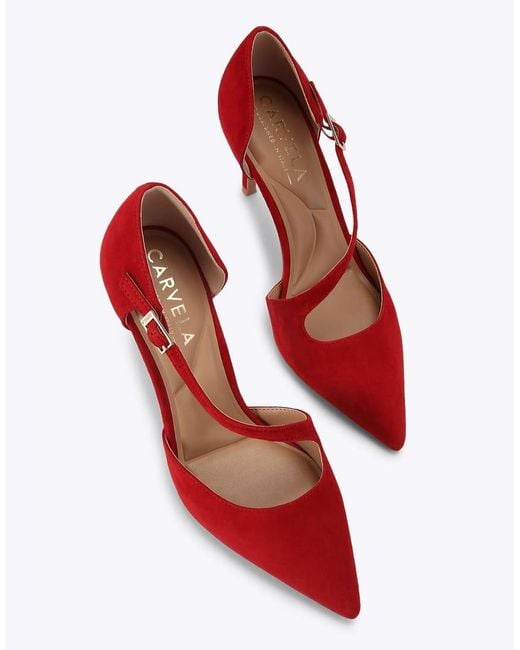 Carvela Kurt Geiger Red Lorita Court Heeled Shoes