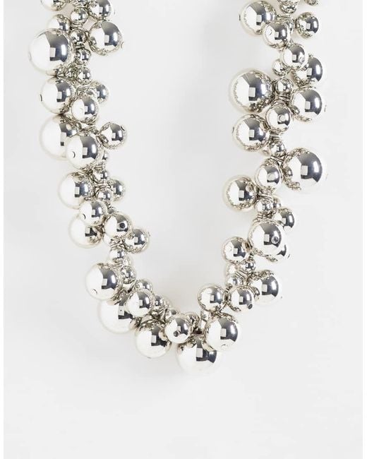ASOS Metallic Statement Necklace With Ball Design
