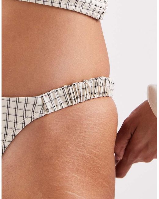 ASOS White Piper Paper Touch High Leg Bikini Bottom