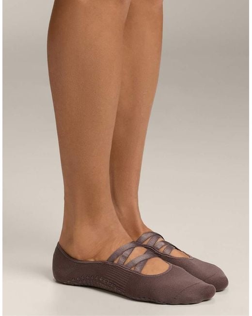 Oysho Pink 2 Pairs Of Polyamide Blend Yoga And Pilates Socks With Double Straps
