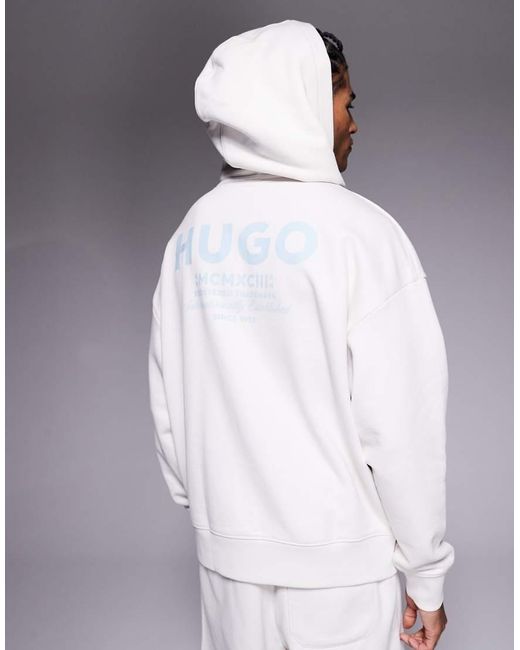 HUGO Gray Loose Fit Hoodie for men