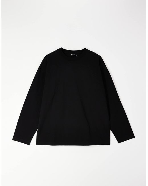 T-shirt oversize épais à manches longues ASOS pour homme en coloris Black