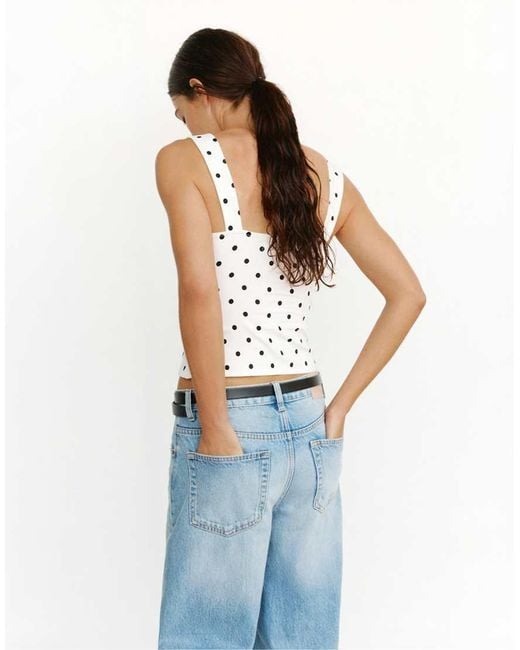 Pull&Bear Blue Strappy Corsetry-inspired Top