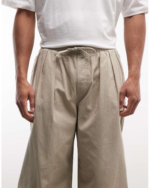 Weekday Natural Pull On Barrel Leg Trousers for men