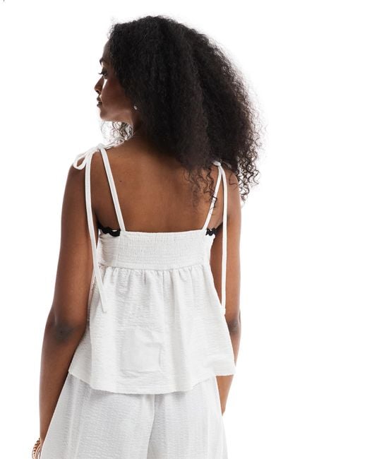 Miss Selfridge White Ric Rac Cami Top (part Of A Set)