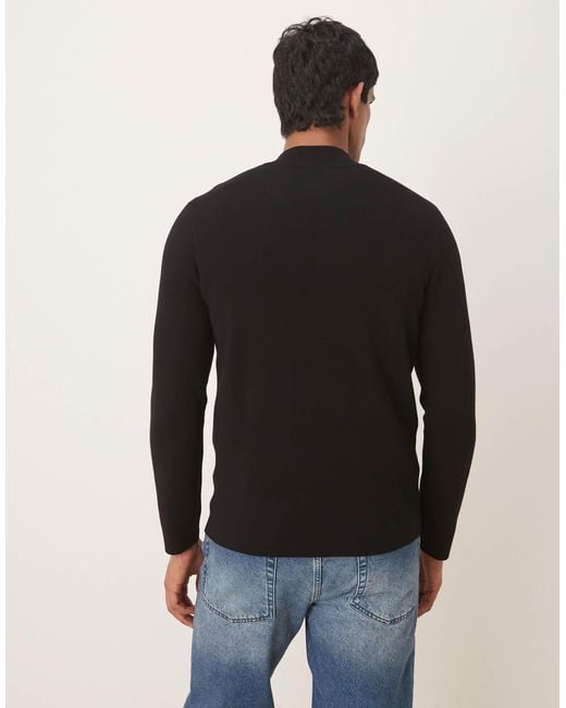 Mango – feinstrick-pullover in Black für Herren