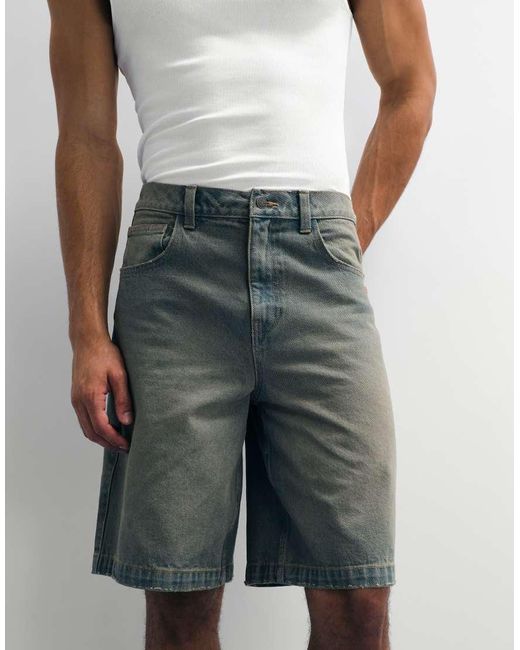 ASOS Natural Loose Denim Jorts for men