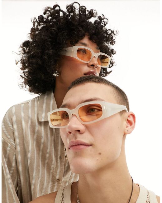 Alex - occhiali da sole rettangolari color crema di A.Kjærbede in Brown