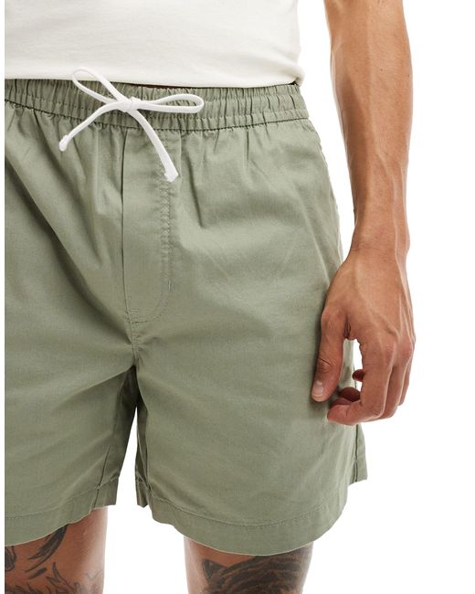Zed - pantaloncini regular fit kaki di Weekday in Green da Uomo