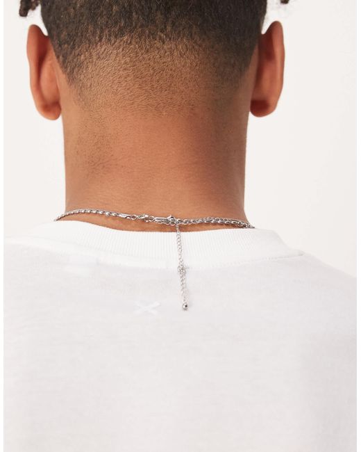 ASOS – 2er-pack farbene halsketten aus edelstahl mit anhänger in White für Herren