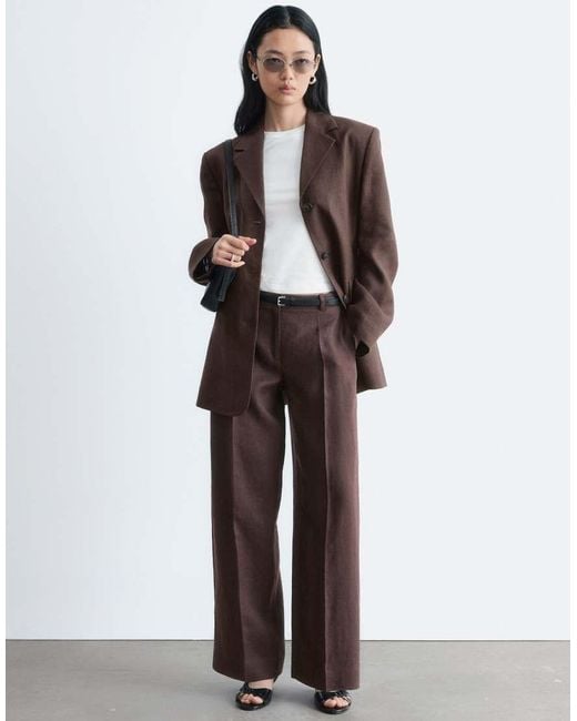 & Other Stories White Pure Linen Tailored Pants