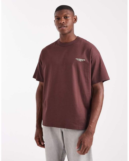 Jack & Jones Red Oversized T-shirt With Originals Sketch for men
