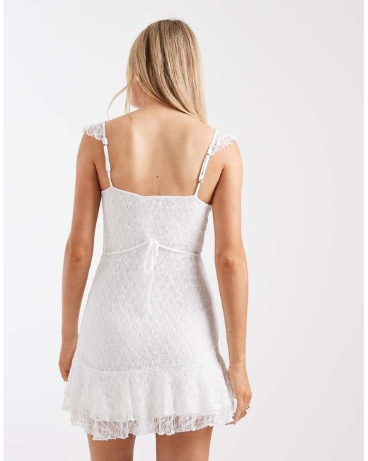 Hollister White Lace Ruffle Mini Dress