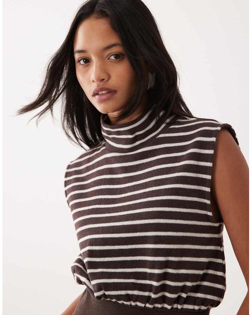 ASOS Multicolor Supersoft Sleeveless Roll Neck Top
