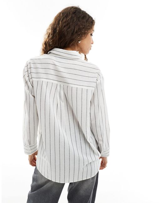 Reclaimed (vintage) White Shirt -way Asymmetric Wrap Shirt