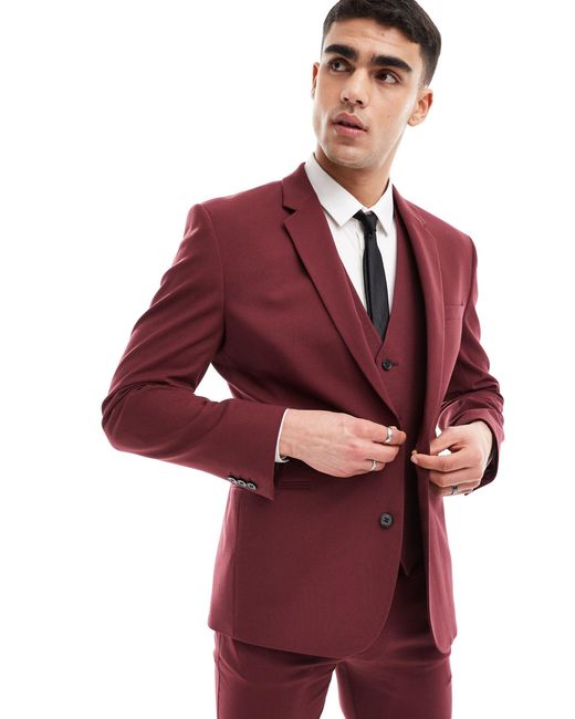 ASOS Red Slim Suit Jacket for men